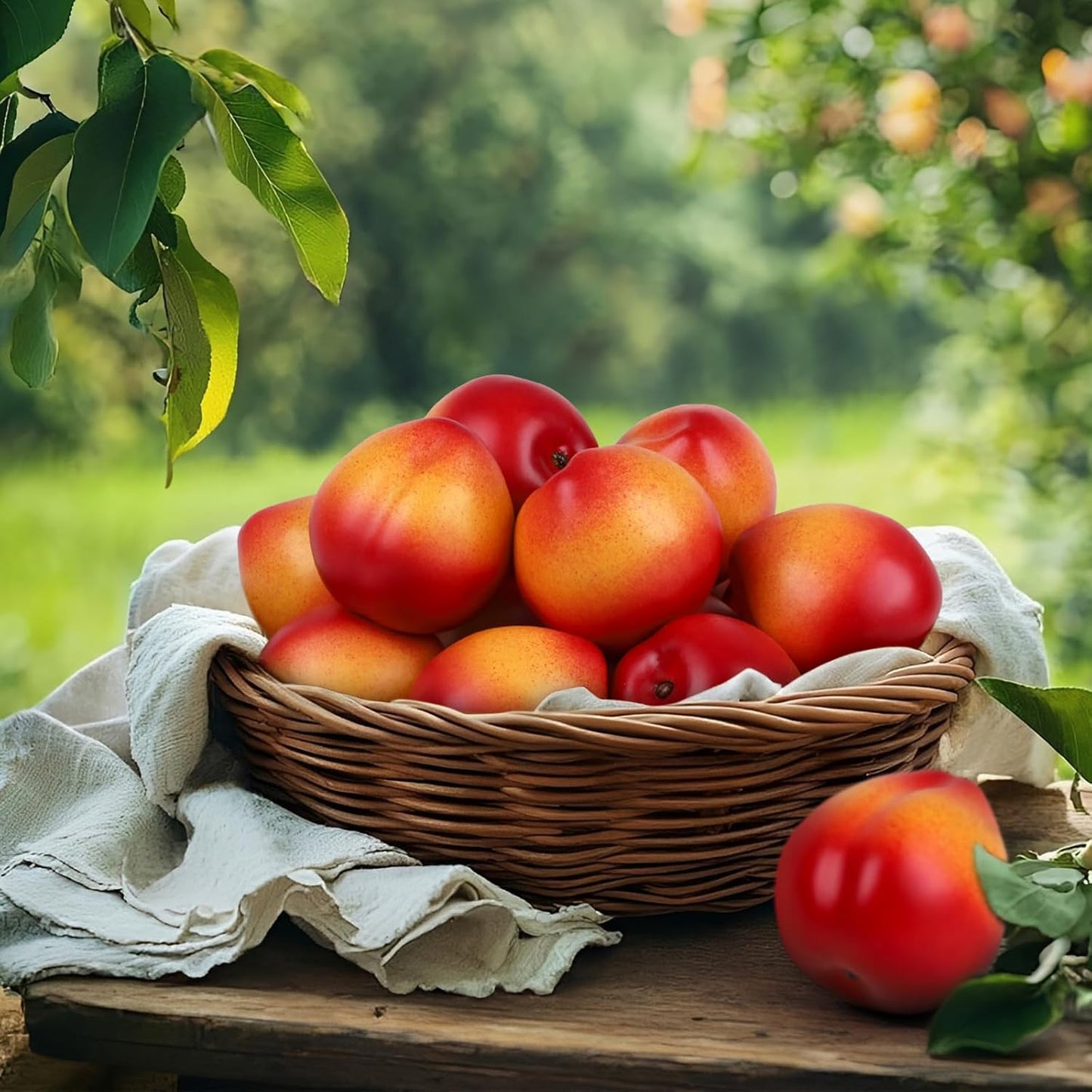 6pcs Artificial Peach Decoration Fake Nectarine Fruit Display Faux Lifelike Fruits Ornament Home Party Kitchen Christmas