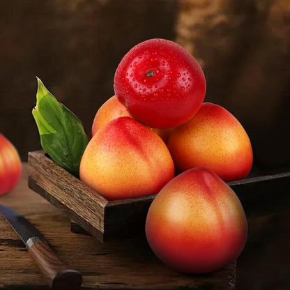 6pcs Artificial Peach Decoration Fake Nectarine Fruit Display Faux Lifelike Fruits Ornament Home Party Kitchen Christmas
