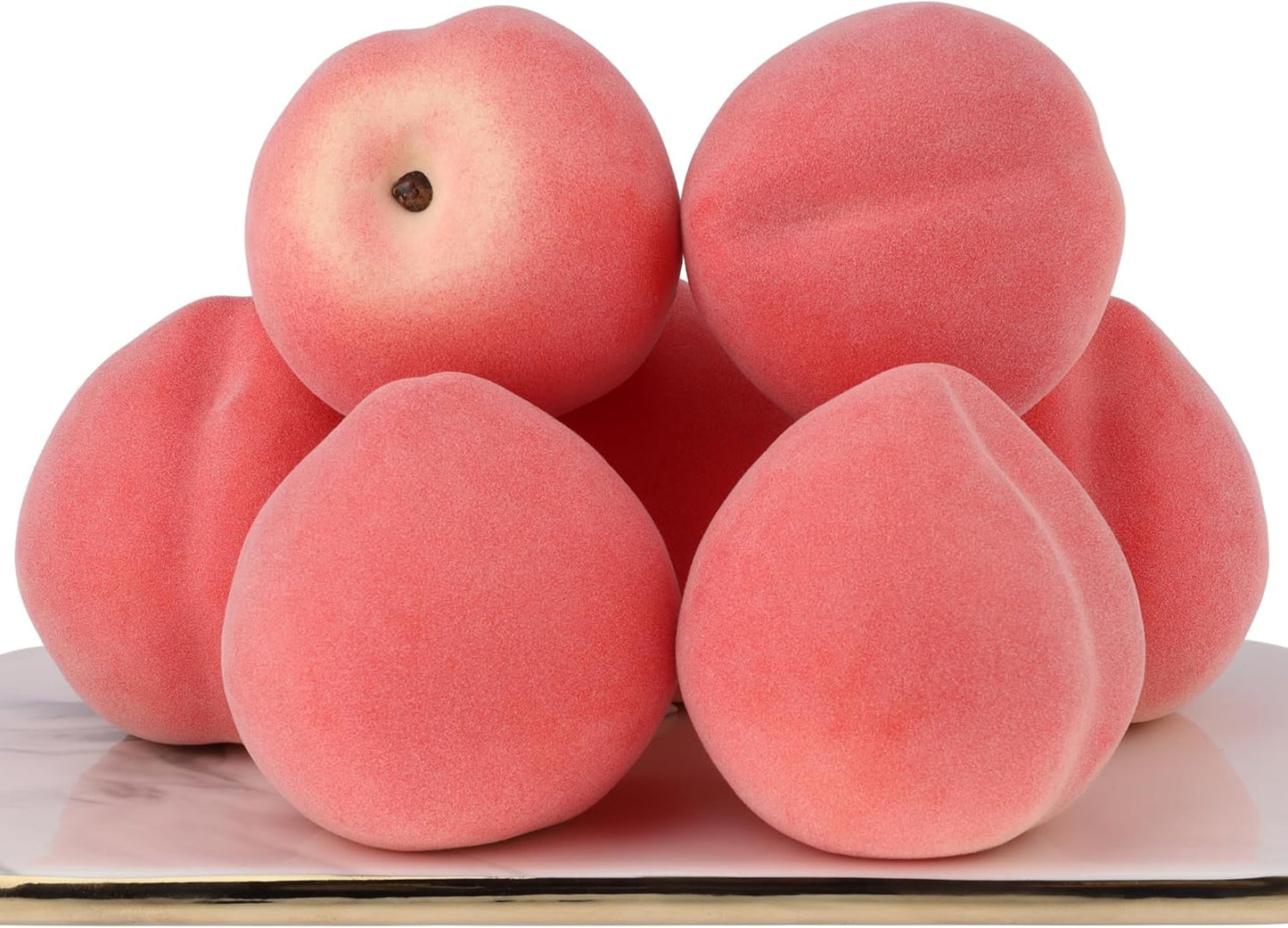 6pcs Artificial Peach Decoration Fake Nectarine Fruit Display Faux Lifelike Fruits Ornament Home Party Kitchen Christmas