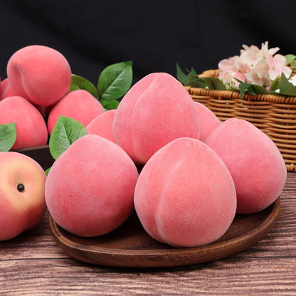 6pcs Artificial Peach Decoration Fake Nectarine Fruit Display Faux Lifelike Fruits Ornament Home Party Kitchen Christmas