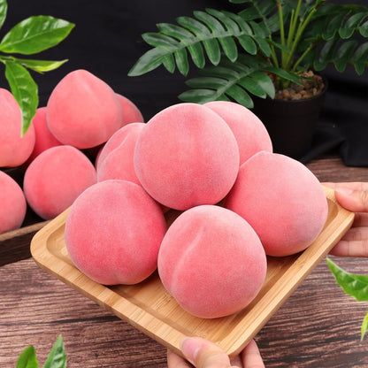 6pcs Artificial Peach Decoration Fake Nectarine Fruit Display Faux Lifelike Fruits Ornament Home Party Kitchen Christmas
