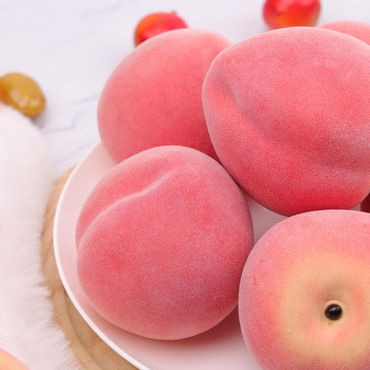 6pcs Artificial Peach Decoration Fake Nectarine Fruit Display Faux Lifelike Fruits Ornament Home Party Kitchen Christmas