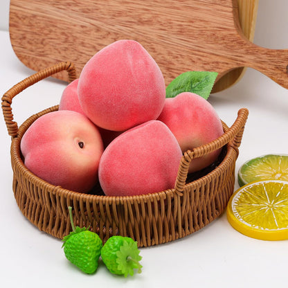 6pcs Artificial Peach Decoration Fake Nectarine Fruit Display Faux Lifelike Fruits Ornament Home Party Kitchen Christmas