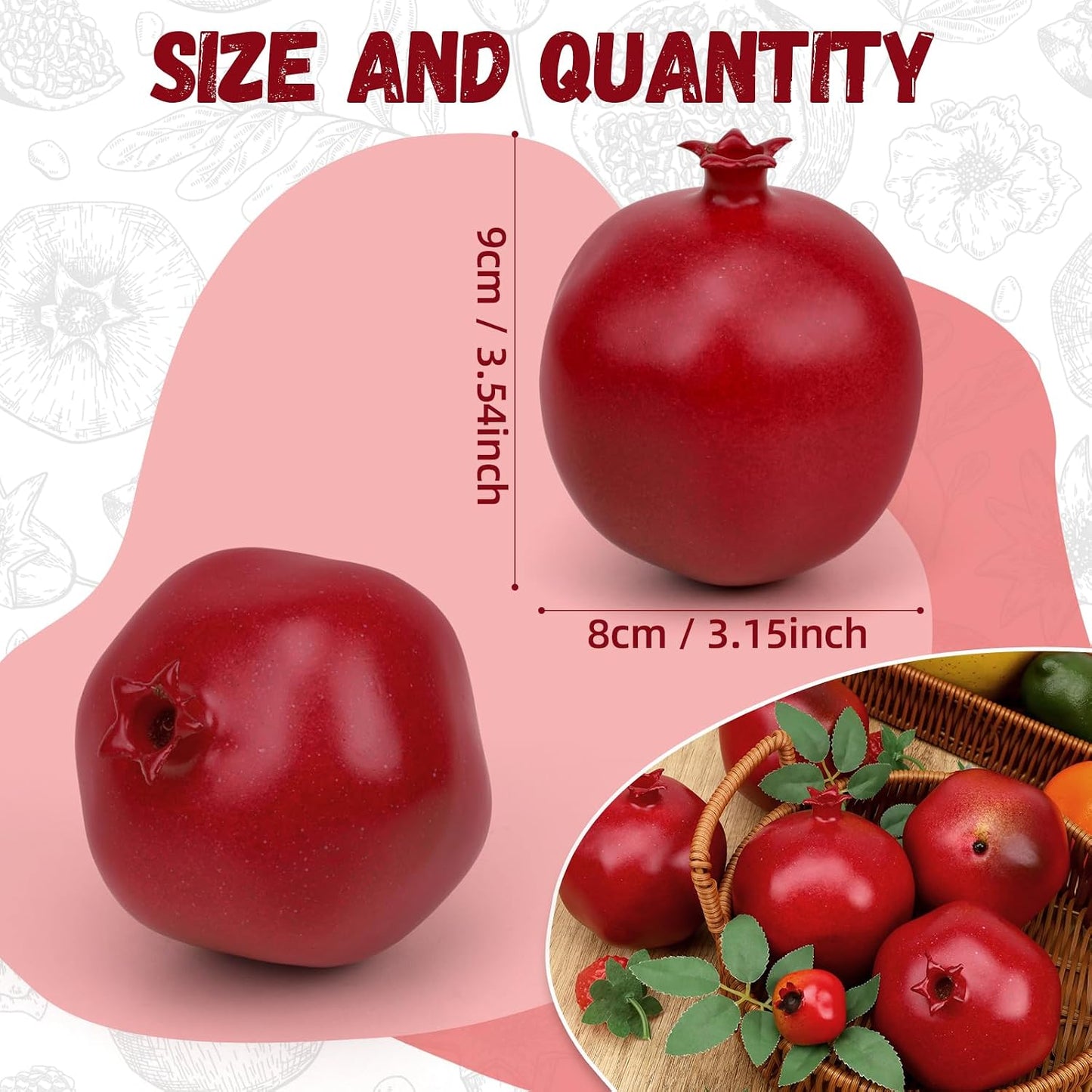6pcs Artificial Peach Decoration Fake Nectarine Fruit Display Faux Lifelike Fruits Ornament Home Party Kitchen Christmas