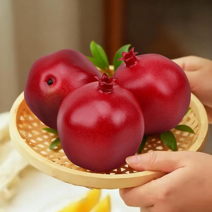6pcs Artificial Peach Decoration Fake Nectarine Fruit Display Faux Lifelike Fruits Ornament Home Party Kitchen Christmas