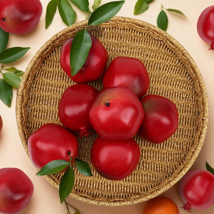 6pcs Artificial Peach Decoration Fake Nectarine Fruit Display Faux Lifelike Fruits Ornament Home Party Kitchen Christmas