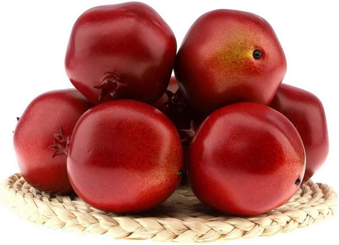 6pcs Artificial Peach Decoration Fake Nectarine Fruit Display Faux Lifelike Fruits Ornament Home Party Kitchen Christmas