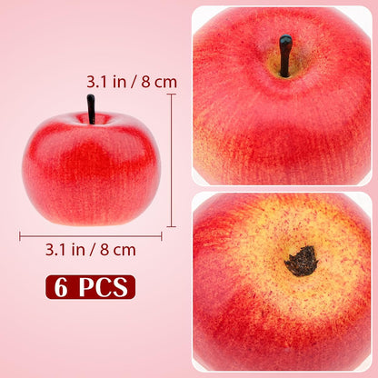 6pcs Artificial Peach Decoration Fake Nectarine Fruit Display Faux Lifelike Fruits Ornament Home Party Kitchen Christmas