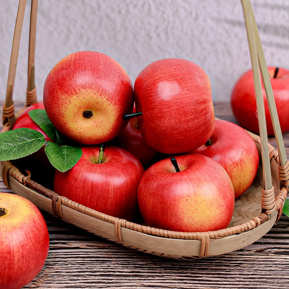 6pcs Artificial Peach Decoration Fake Nectarine Fruit Display Faux Lifelike Fruits Ornament Home Party Kitchen Christmas