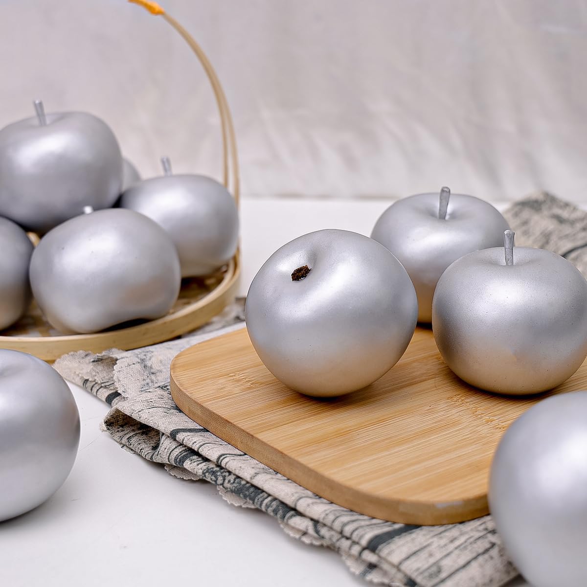 6pcs Artificial Peach Decoration Fake Nectarine Fruit Display Faux Lifelike Fruits Ornament Home Party Kitchen Christmas