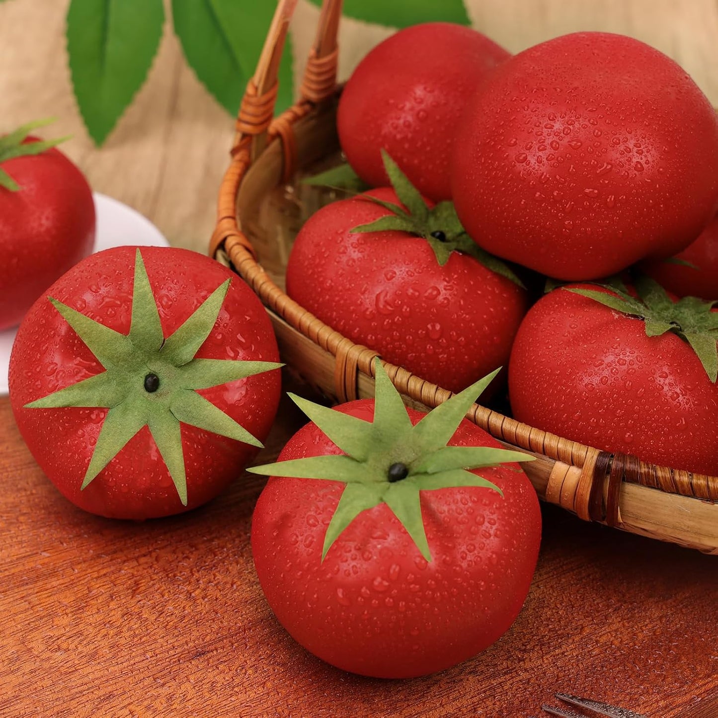 6pcs Artificial Peach Decoration Fake Nectarine Fruit Display Faux Lifelike Fruits Ornament Home Party Kitchen Christmas
