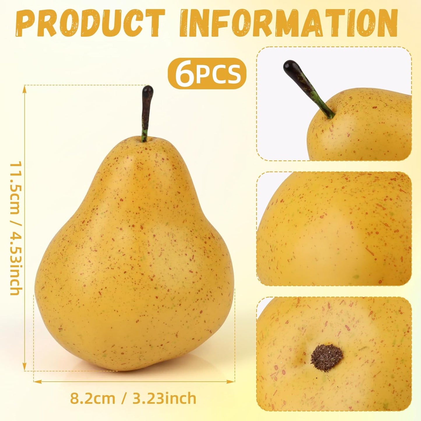 6pcs Artificial Peach Decoration Fake Nectarine Fruit Display Faux Lifelike Fruits Ornament Home Party Kitchen Christmas