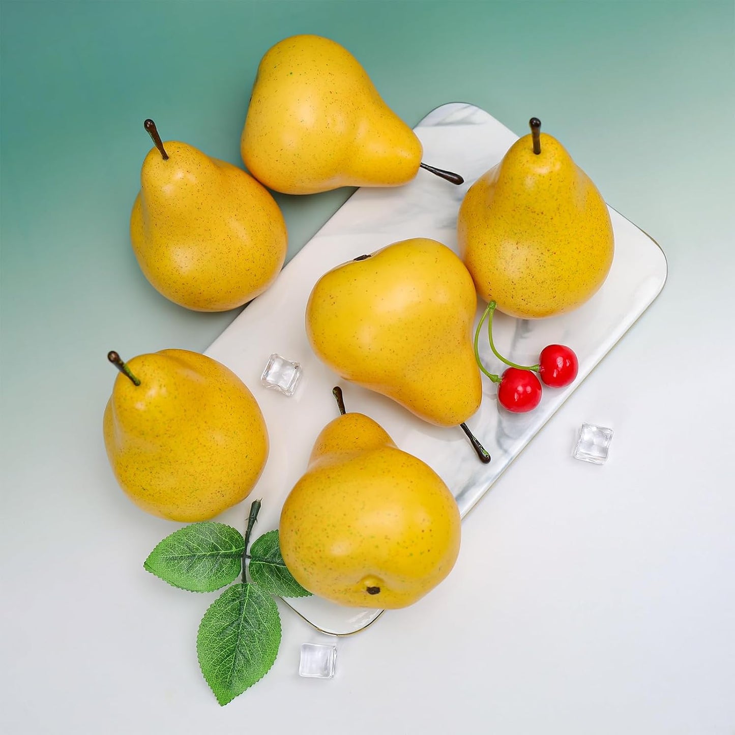 6pcs Artificial Peach Decoration Fake Nectarine Fruit Display Faux Lifelike Fruits Ornament Home Party Kitchen Christmas