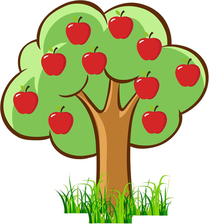 Apple Tree Bulletin Board Fall Cutout Classroom Church, Red