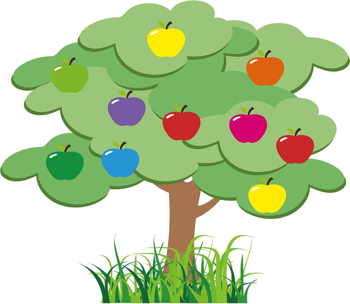 Apple Tree Bulletin Board Fall Cutout Classroom Church, Red