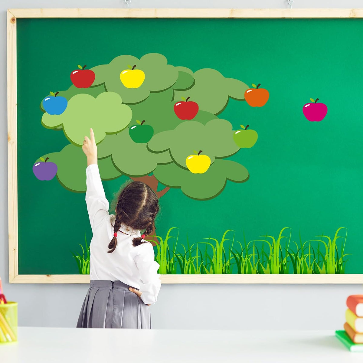Apple Tree Bulletin Board Fall Cutout Classroom Church, Red