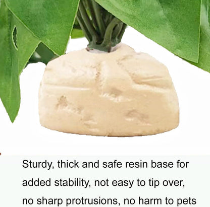 Fake Reptile Plants for Terrarium,Habitat Decor,Artificial Plant | Reptile Terrarium Decor,Fake Plants with Base for Bearded Dragon Gecko Tortoise Snake Tank Accessories-Monstera