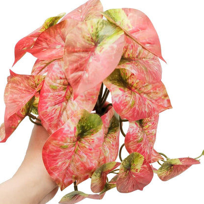 Fake Reptile Plants for Terrarium,Habitat Decor,Artificial Plant | Reptile Terrarium Decor,Fake Plants with Base for Bearded Dragon Gecko Tortoise Snake Tank Accessories-Monstera