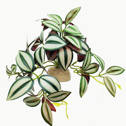 Fake Reptile Plants for Terrarium,Habitat Decor,Artificial Plant | Reptile Terrarium Decor,Fake Plants with Base for Bearded Dragon Gecko Tortoise Snake Tank Accessories-Monstera