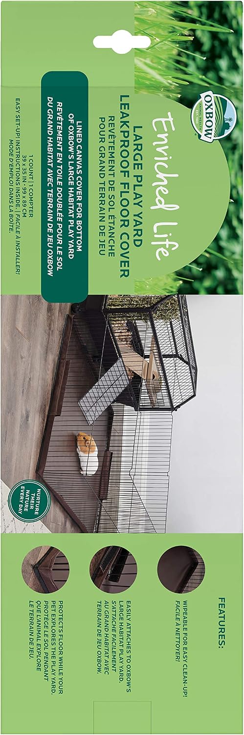 Oxbow Play Yard Floor Cover, Guinea Pig Cage Liner, Leakproof, 39 x 35 in