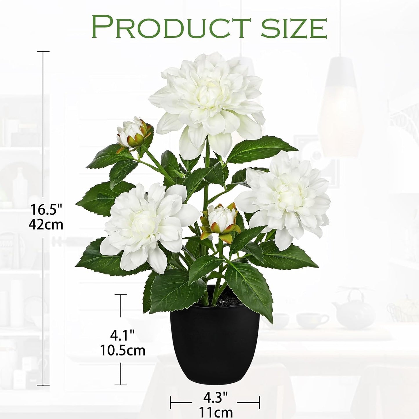 Artificial Flowers 18.5" Tall with Silk Wisteria Pink Flower Arrangement and Realistic Wood Fake Bonsai Tree Plants Faux Plants for Spring Home Bedroom Office Bathroom Coffee Table Centerpiece Decor