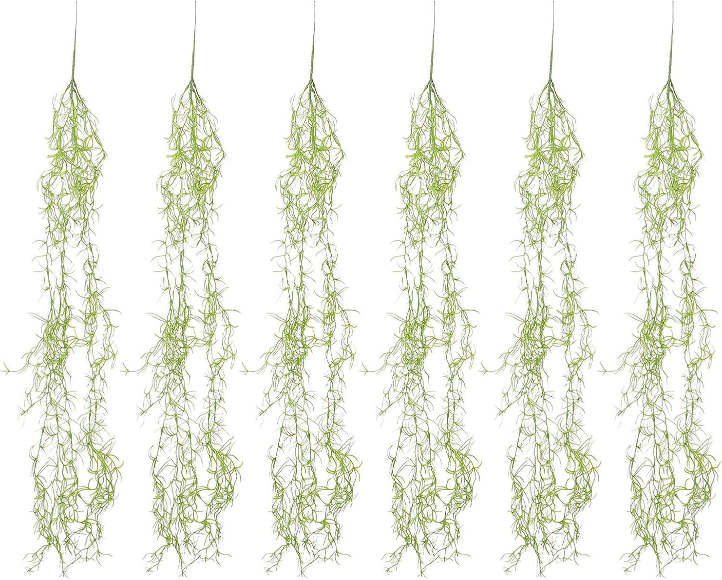 6pcs 34-inch Realistic Artificial Succulents Moss, Large Spanish Hanging Plant Vine for Indoor Home Garden Decor, Terrarium, Wreath & DIY Crafts
