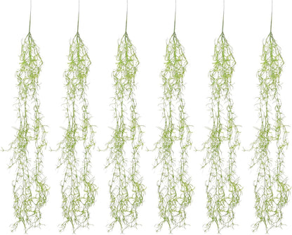 6pcs 34-inch Realistic Artificial Succulents Moss, Large Spanish Hanging Plant Vine for Indoor Home Garden Decor, Terrarium, Wreath & DIY Crafts