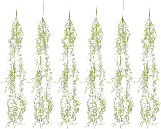 6pcs 34-inch Realistic Artificial Succulents Moss, Large Spanish Hanging Plant Vine for Indoor Home Garden Decor, Terrarium, Wreath & DIY Crafts