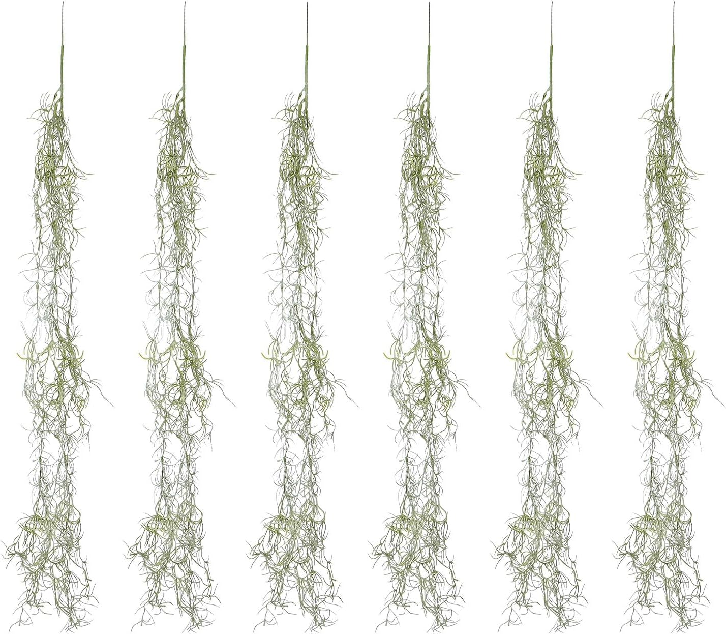 6pcs 34-inch Realistic Artificial Succulents Moss, Large Spanish Hanging Plant Vine for Indoor Home Garden Decor, Terrarium, Wreath & DIY Crafts