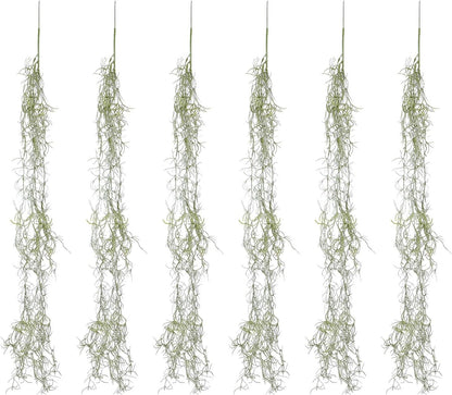 6pcs 34-inch Realistic Artificial Succulents Moss, Large Spanish Hanging Plant Vine for Indoor Home Garden Decor, Terrarium, Wreath & DIY Crafts