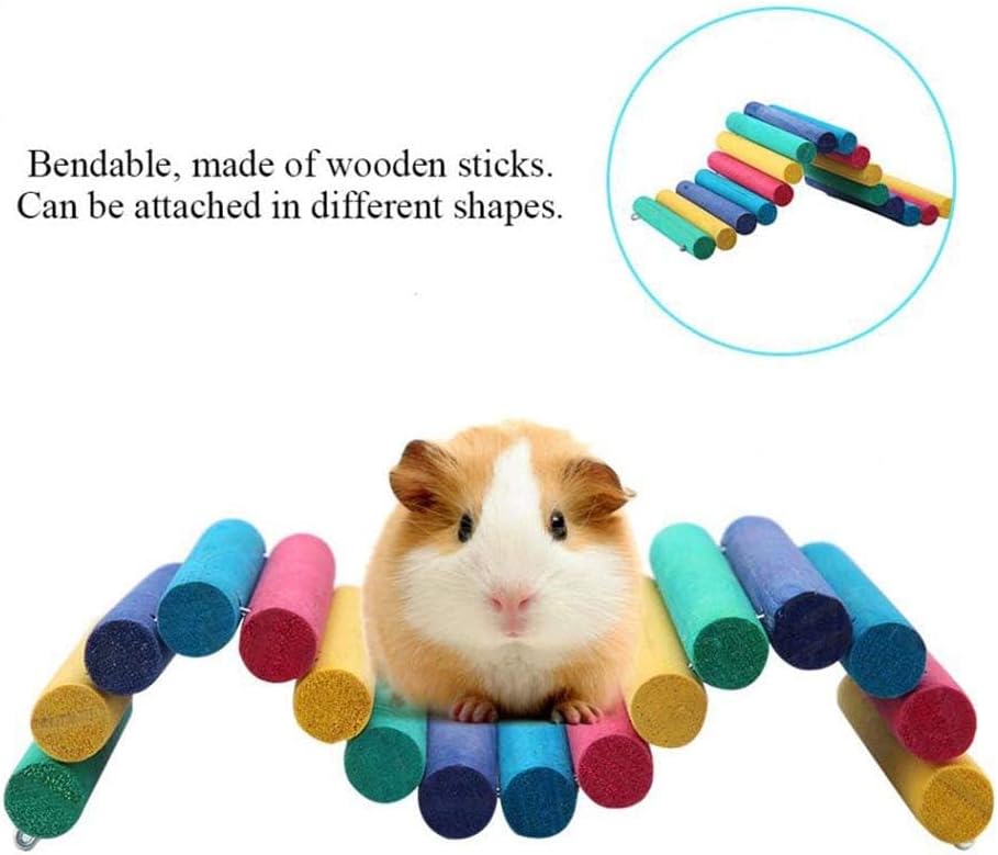 PIVBY Hamster Bridge Wooden Mouse Ladder Natural Rat Chew Rodents Toys for Chinchillas Guinea Pigs Hamster Mouse Rat Small Animal (2Pack)