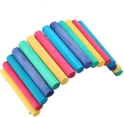 PIVBY Hamster Bridge Wooden Mouse Ladder Natural Rat Chew Rodents Toys for Chinchillas Guinea Pigs Hamster Mouse Rat Small Animal (2Pack)