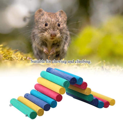 PIVBY Hamster Bridge Wooden Mouse Ladder Natural Rat Chew Rodents Toys for Chinchillas Guinea Pigs Hamster Mouse Rat Small Animal (2Pack)