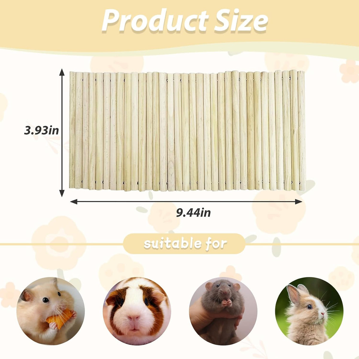 PIVBY Hamster Bridge Wooden Mouse Ladder Natural Rat Chew Rodents Toys for Chinchillas Guinea Pigs Hamster Mouse Rat Small Animal (2Pack)