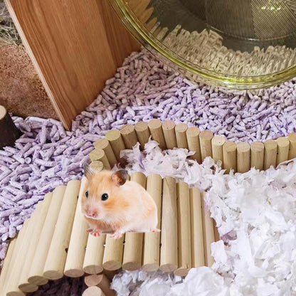 PIVBY Hamster Bridge Wooden Mouse Ladder Natural Rat Chew Rodents Toys for Chinchillas Guinea Pigs Hamster Mouse Rat Small Animal (2Pack)