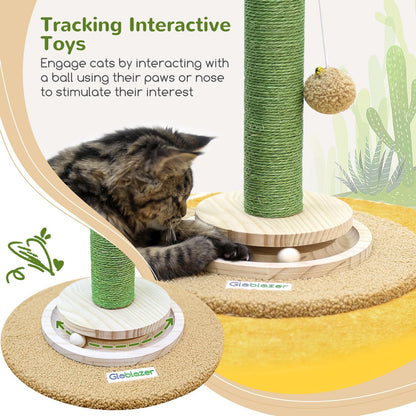 Globlzer 30in Cactus Cat Scratching Post for Indoor Cats, SC30, Green
