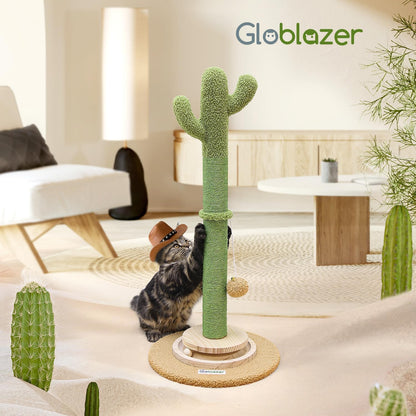 Globlzer 30in Cactus Cat Scratching Post for Indoor Cats, SC30, Green