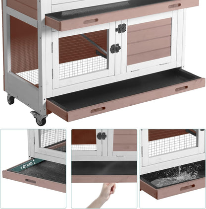 Rabbit Playpen，Small Animal Cage with Waterproof Mat, 48" L*48" W*24" H Metal Hedgehog with Door, C&C Cage for Guinea Pigs, Bunny, Hedgehogs, Chinchillas(Playpen Only)