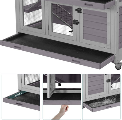 Rabbit Playpen，Small Animal Cage with Waterproof Mat, 48" L*48" W*24" H Metal Hedgehog with Door, C&C Cage for Guinea Pigs, Bunny, Hedgehogs, Chinchillas(Playpen Only)