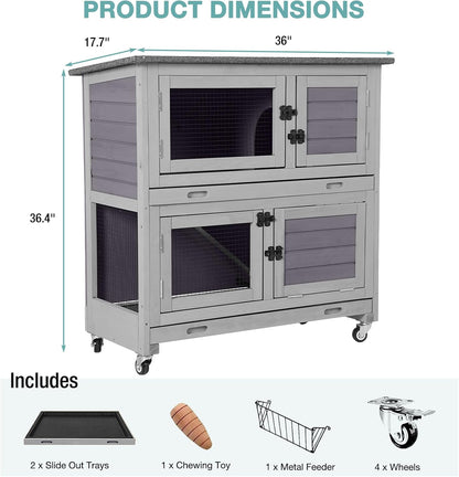 Rabbit Playpen，Small Animal Cage with Waterproof Mat, 48" L*48" W*24" H Metal Hedgehog with Door, C&C Cage for Guinea Pigs, Bunny, Hedgehogs, Chinchillas(Playpen Only)