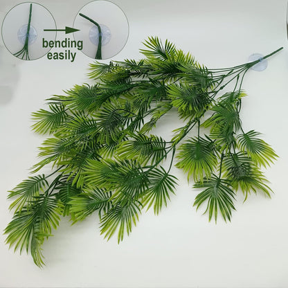 Reptile Plants for Bearded Dragon Tank Accessories, Terrarium Plant Artificial Decor for Snake Cage, Fake Plant for Leopard Gecko Habitat, Lizard Chameleon Ball Pythons (Group BN)