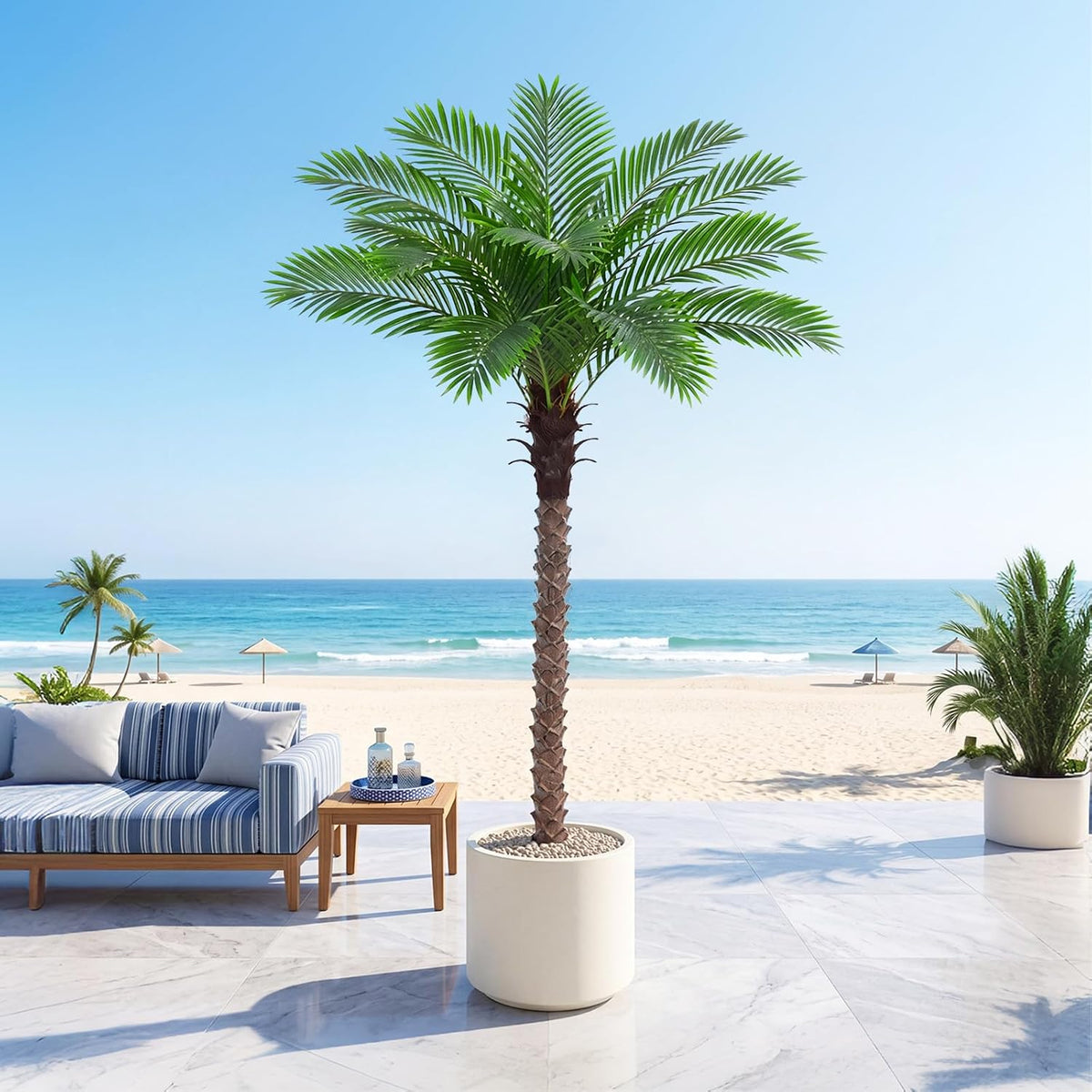 6FT Artificial Phoenix Palm Tree for Outdoors, Tall Fake Palm Tree