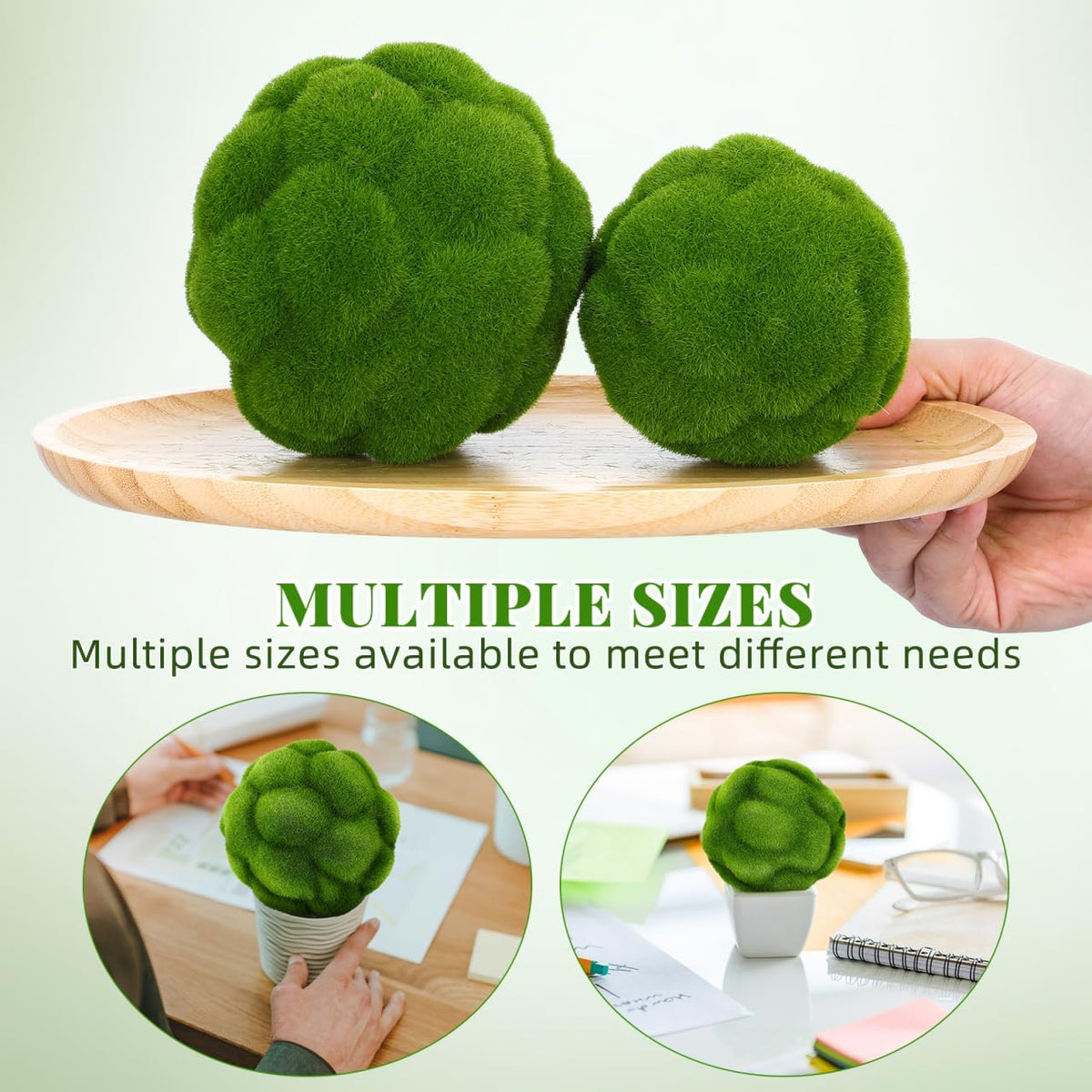 Artificial Balls 4.72in Simulated Mossy Ball Ornament Decorative Balls for Home Garden Indoor Outdoor Lightweight Fade-Resistant Set of 2