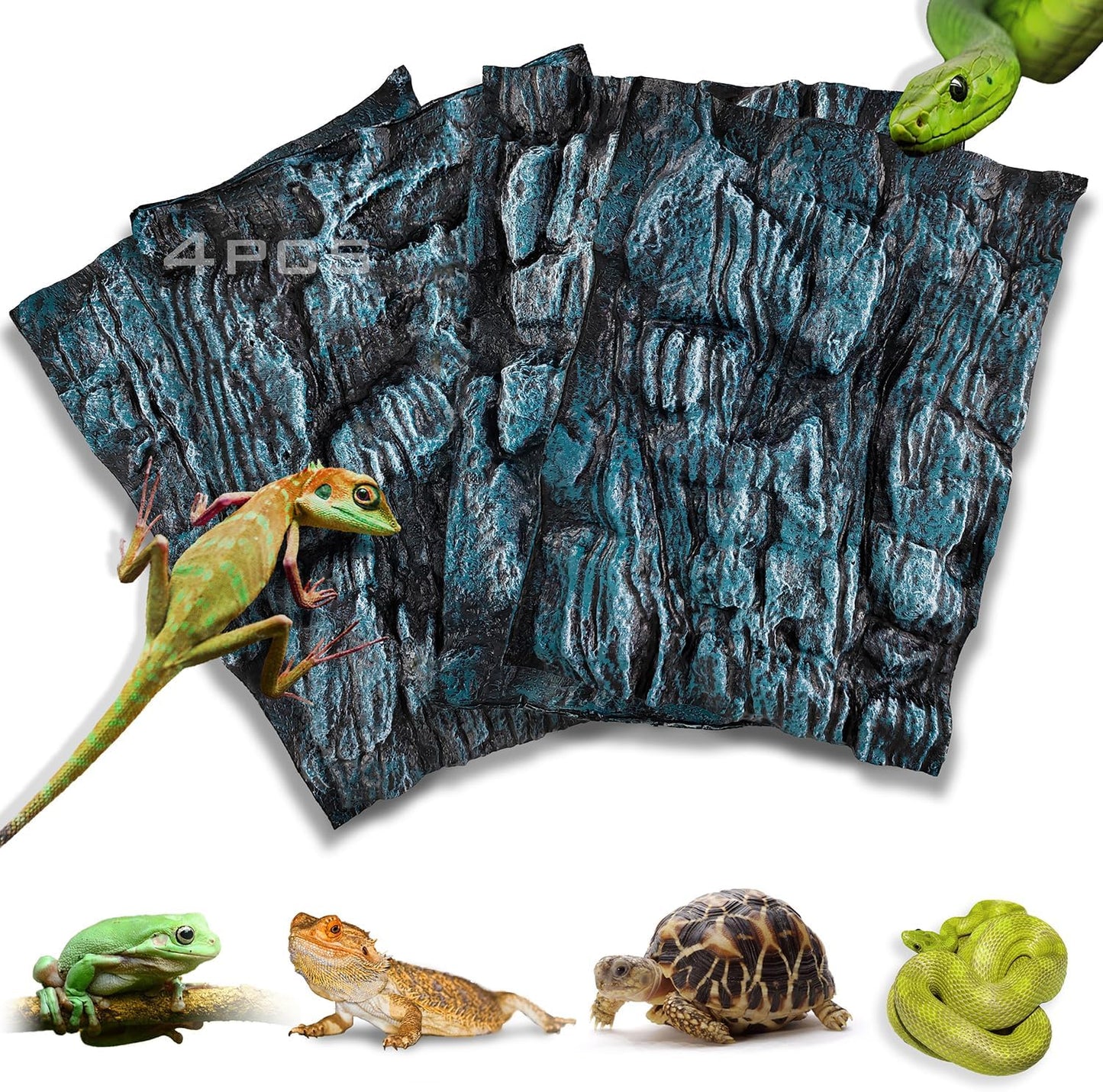 17.7x11.8in Rock Terrarium Background,3D Reptile Tank Background Board,Amphibian Stereo Backdrop Wall,Lizard Snake Gecko Spider Fish pet silo Background Decorative Panel(Paleyellow)