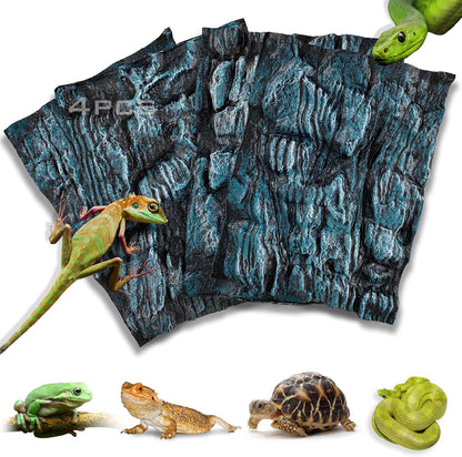 17.7x11.8in Rock Terrarium Background,3D Reptile Tank Background Board,Amphibian Stereo Backdrop Wall,Lizard Snake Gecko Spider Fish pet silo Background Decorative Panel(Paleyellow)