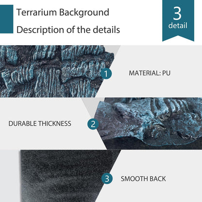 17.7x11.8in Rock Terrarium Background,3D Reptile Tank Background Board,Amphibian Stereo Backdrop Wall,Lizard Snake Gecko Spider Fish pet silo Background Decorative Panel(Paleyellow)