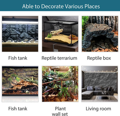 17.7x11.8in Rock Terrarium Background,3D Reptile Tank Background Board,Amphibian Stereo Backdrop Wall,Lizard Snake Gecko Spider Fish pet silo Background Decorative Panel(Paleyellow)