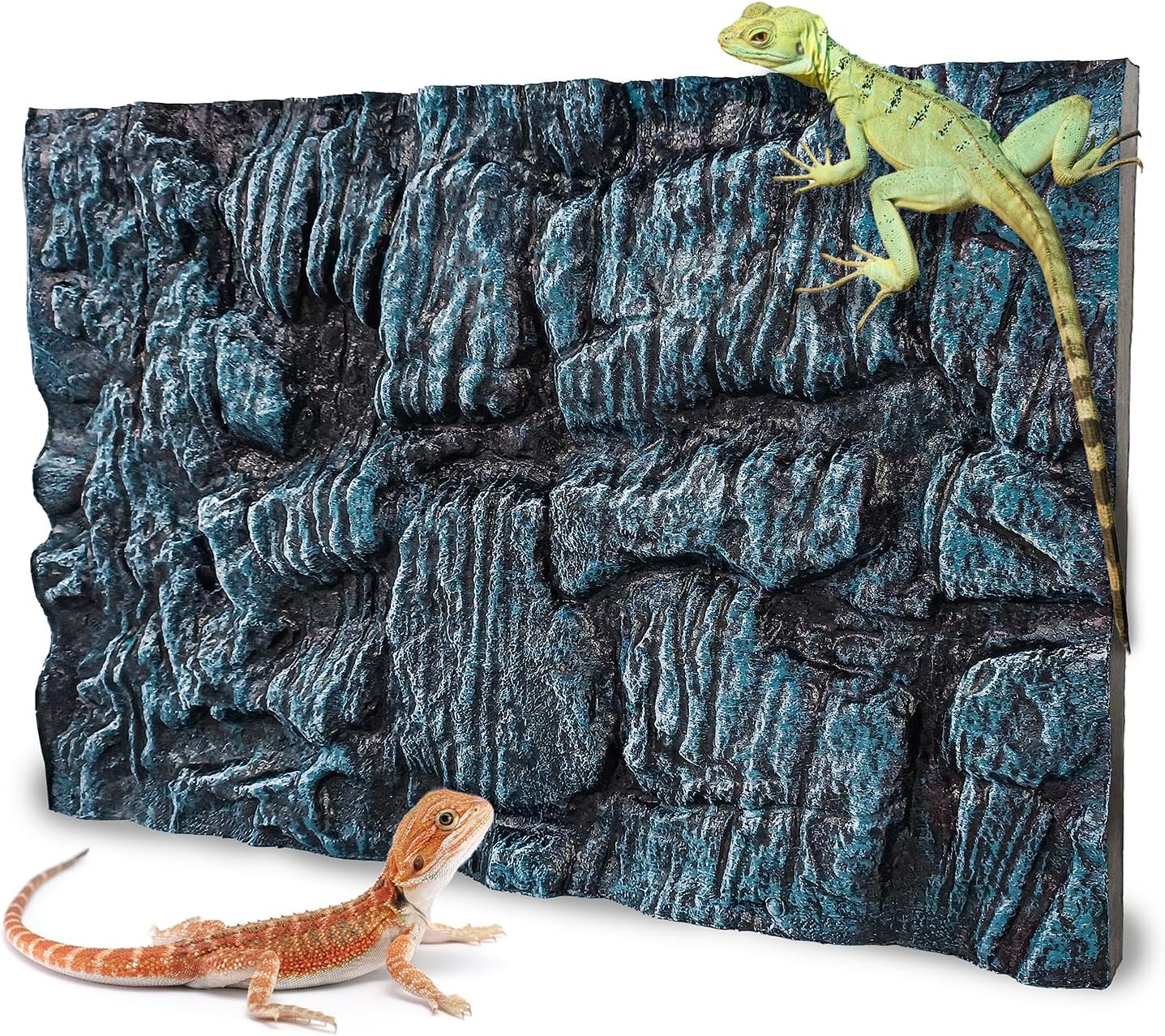 17.7x11.8in Rock Terrarium Background,3D Reptile Tank Background Board,Amphibian Stereo Backdrop Wall,Lizard Snake Gecko Spider Fish pet silo Background Decorative Panel(Paleyellow)