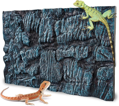 17.7x11.8in Rock Terrarium Background,3D Reptile Tank Background Board,Amphibian Stereo Backdrop Wall,Lizard Snake Gecko Spider Fish pet silo Background Decorative Panel(Paleyellow)