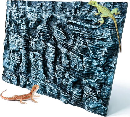 17.7x11.8in Rock Terrarium Background,3D Reptile Tank Background Board,Amphibian Stereo Backdrop Wall,Lizard Snake Gecko Spider Fish pet silo Background Decorative Panel(Paleyellow)